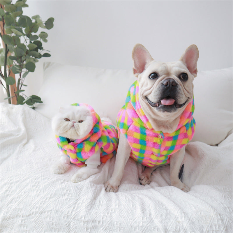 Vibrant Checkered Pet Hoodie