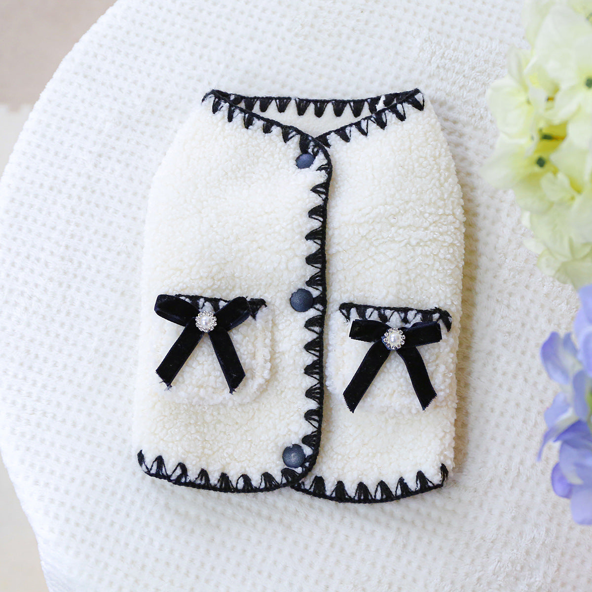 Bow-Trimmed Dog Vest