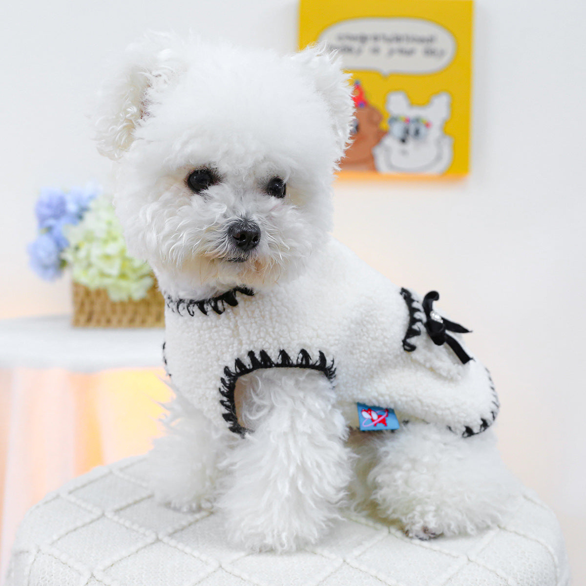 Bow-Trimmed Dog Vest