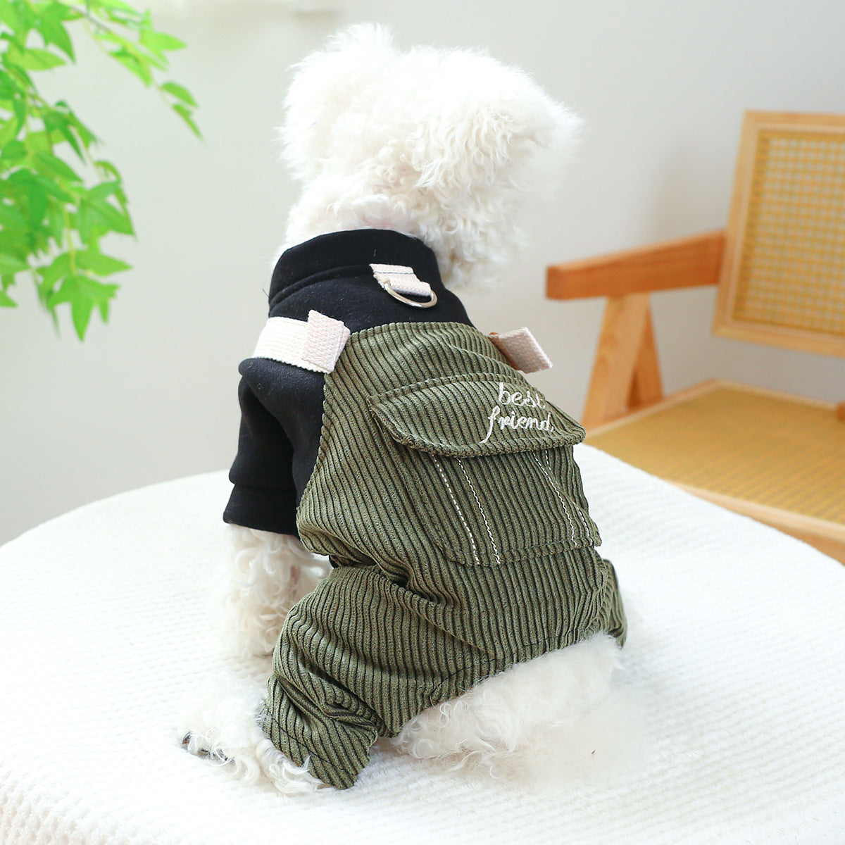Corduroy Overalls Harness Outfit
