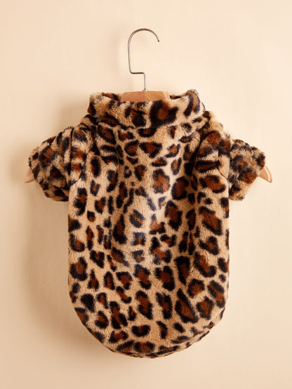 Luxe Leopard-Print Fleece Jacket