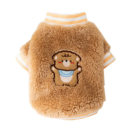 Cozy Teddy Bear Embroidered Pet Sweater