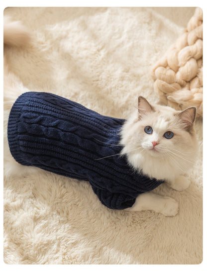 Cozy Cable-Knit Pet Sweater