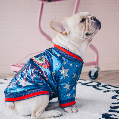 Starry Bomber Dog Jacket