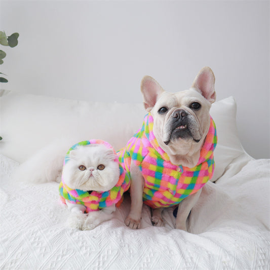 Vibrant Checkered Pet Hoodie