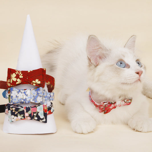 Floral Bowtie Cat Collar