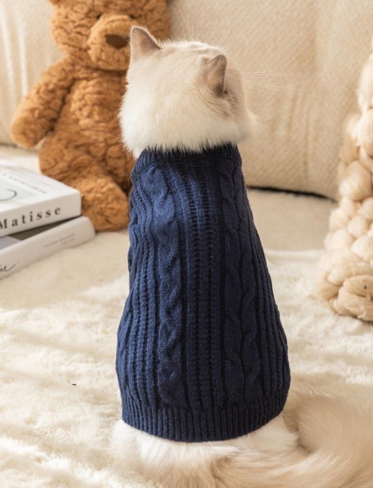 Cozy Cable-Knit Pet Sweater