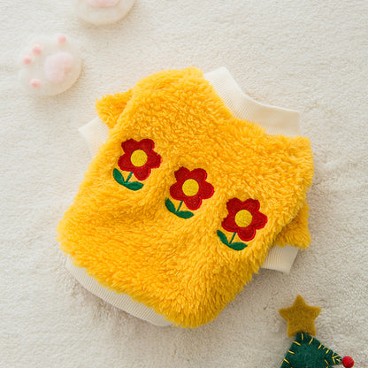 Sunny Blooms Fleece Pet Sweater