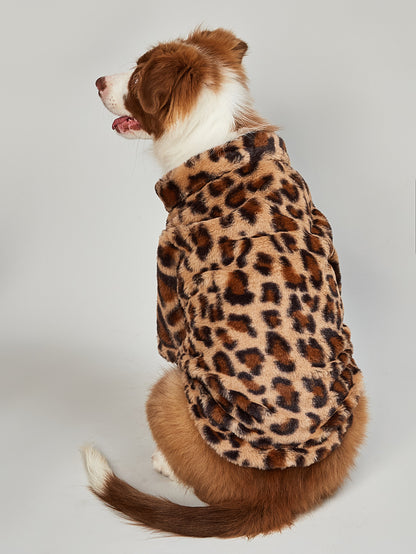 Luxe Leopard-Print Fleece Jacket