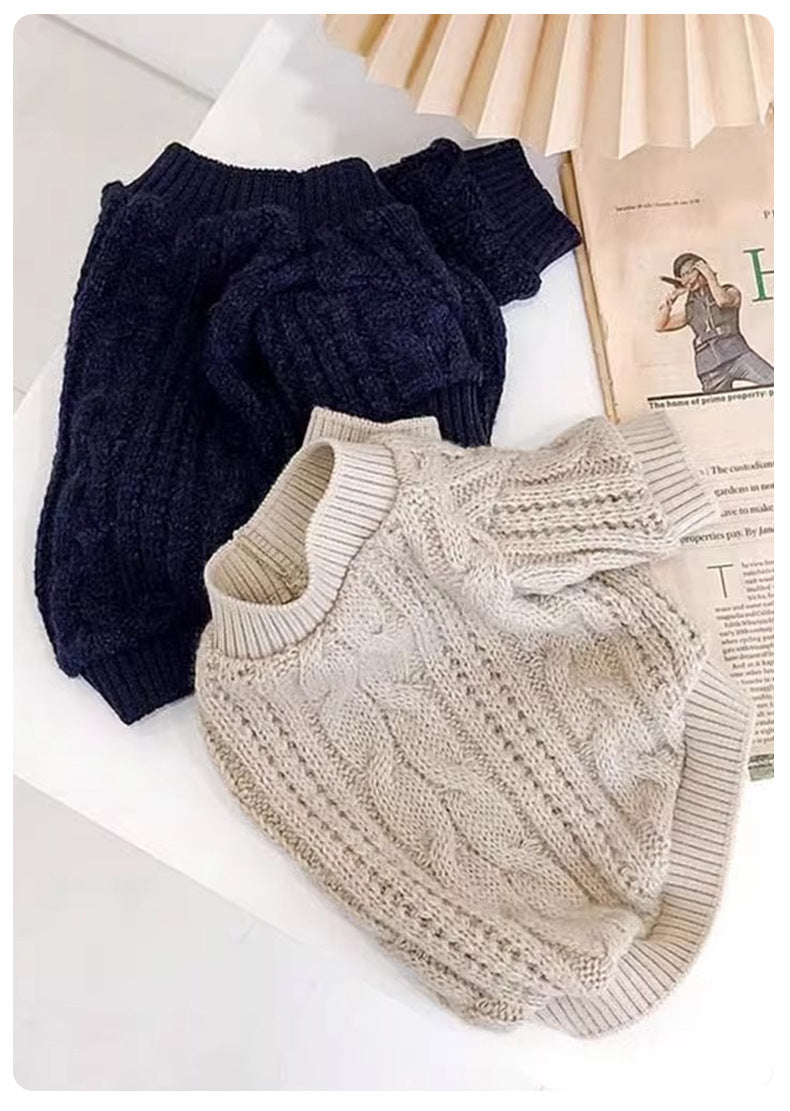 Cozy Cable-Knit Pet Sweater