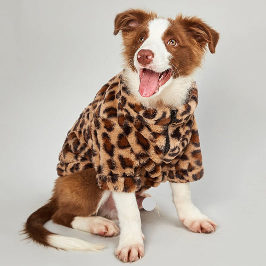 Luxe Leopard-Print Fleece Jacket