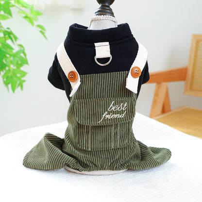 Corduroy Overalls Harness Outfit