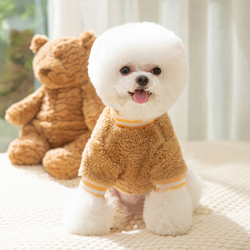 Cozy Teddy Bear Embroidered Pet Sweater